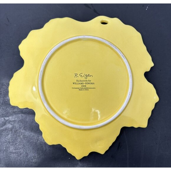 2 BARBARA EIGEN WILLIAMS-SONOMA AUTUMN HARVEST Red Yellow Salad Leaf Plates - Picture 6 of 12